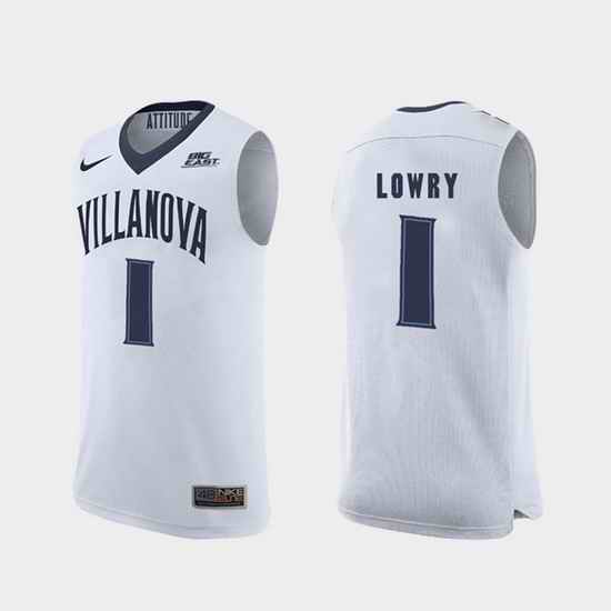 Men Villanova Wildcats Kyle Lowry White Replica College Basketball Jersey